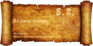 Bizony Kozma névjegykártya